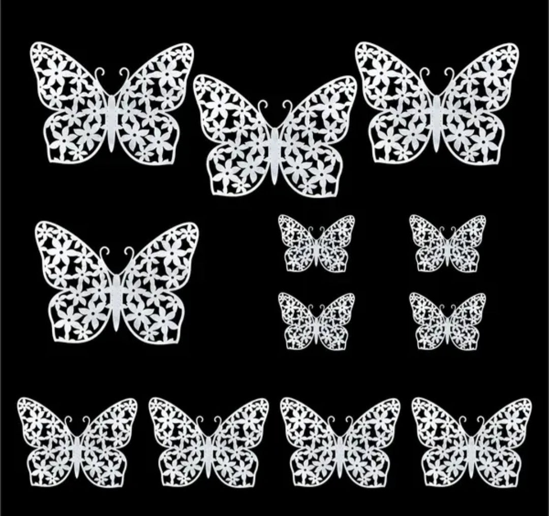 3D Metallic Butterflies Decoration D06