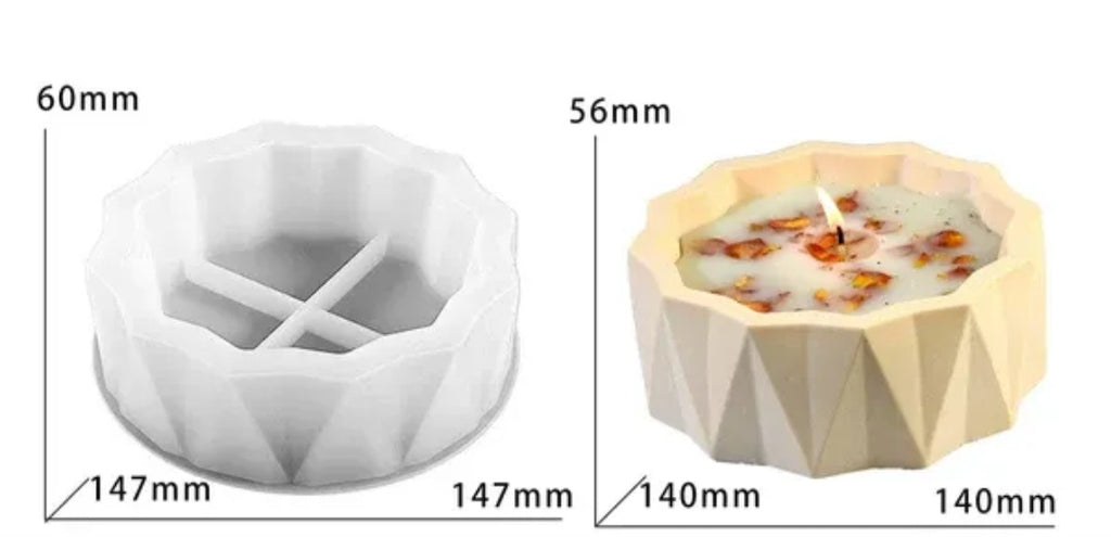 Large Diamond Cut Planter, Storage & Candle Holder Mould