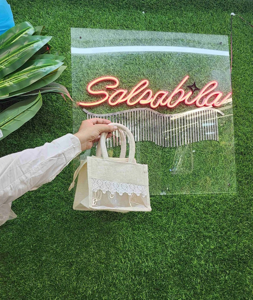 Jute Window Hamper Bag