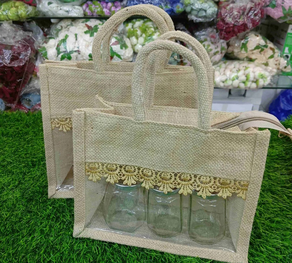 Jute Window Hamper Bag