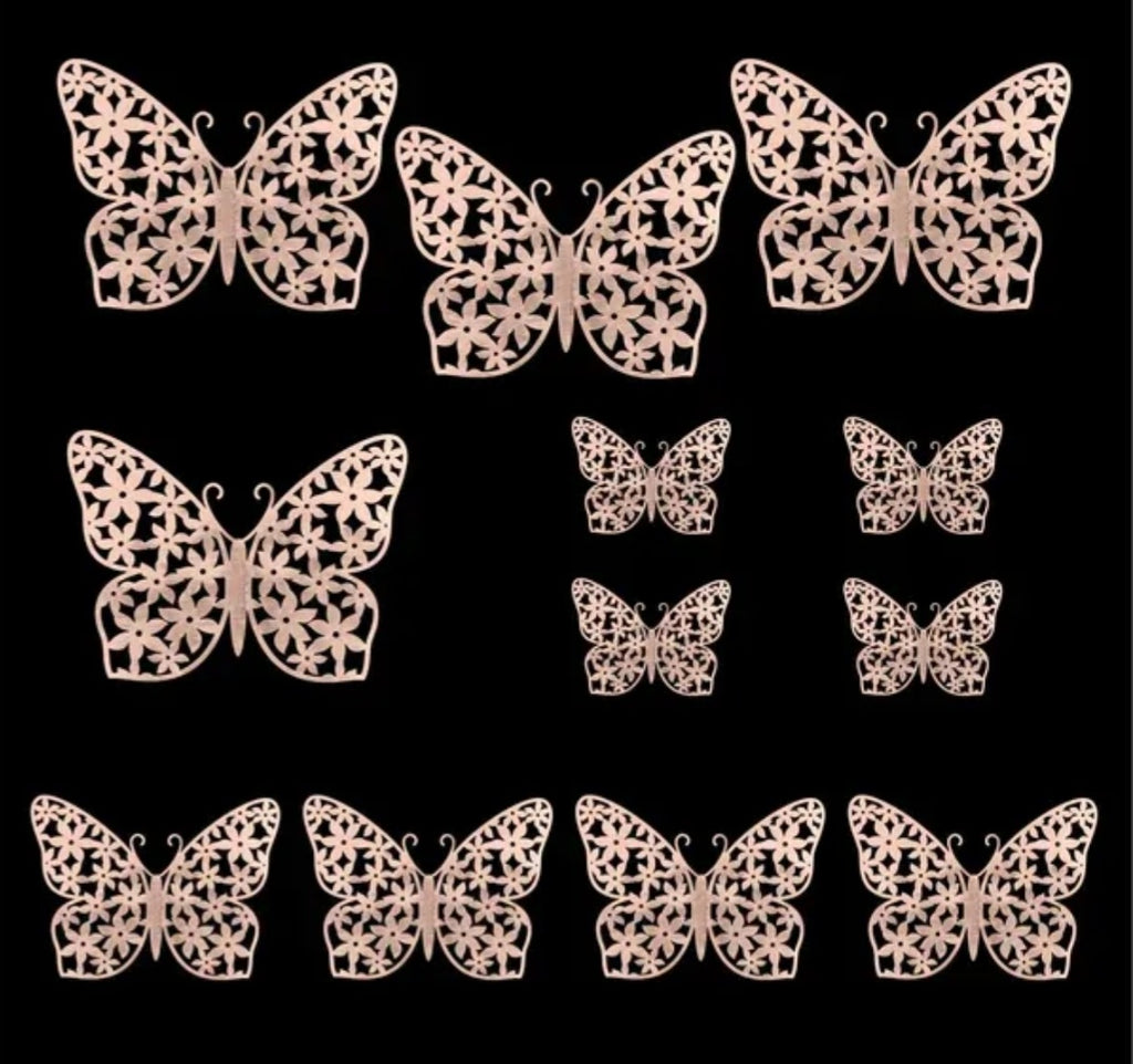 3D Metallic Butterflies Decoration D06