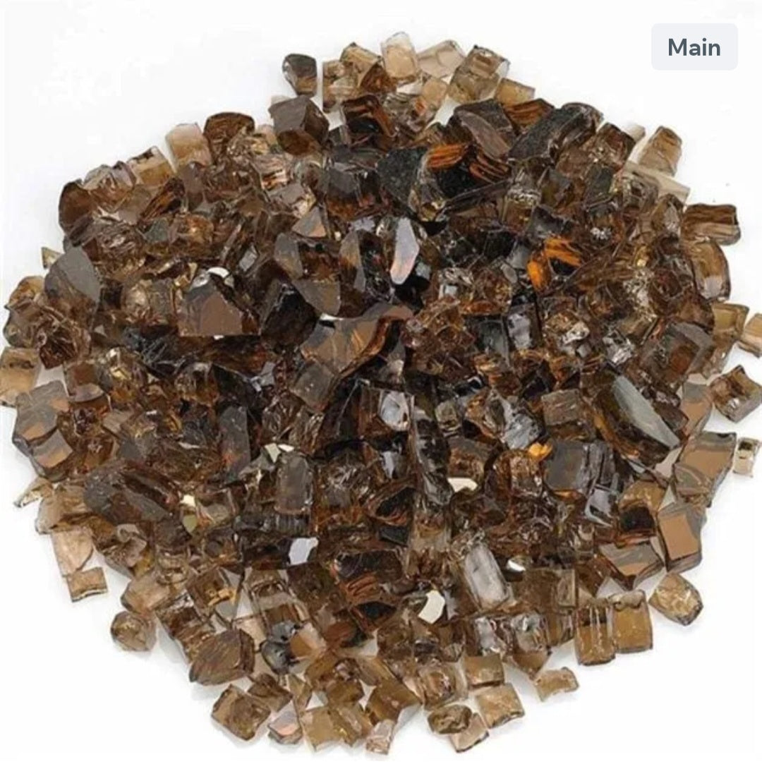 Brown Reflective Firepit Glass