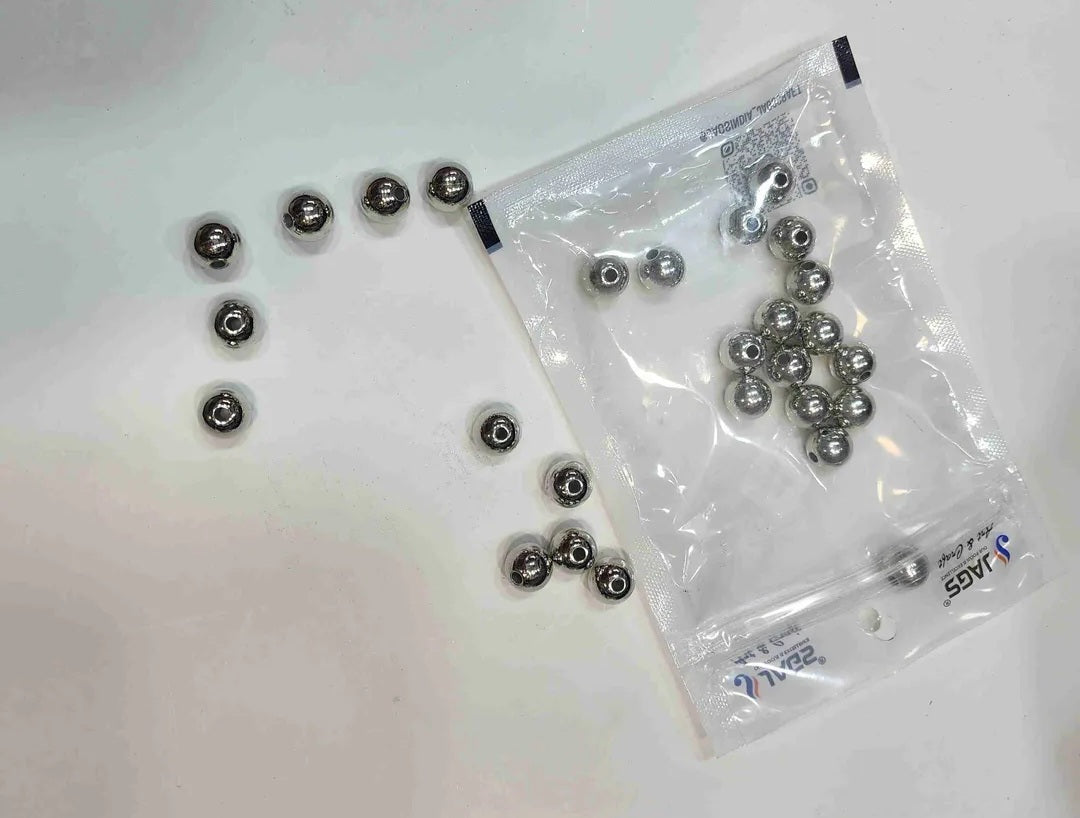 JAGS CRAFT BEADS ROUND SILVER COLOUR