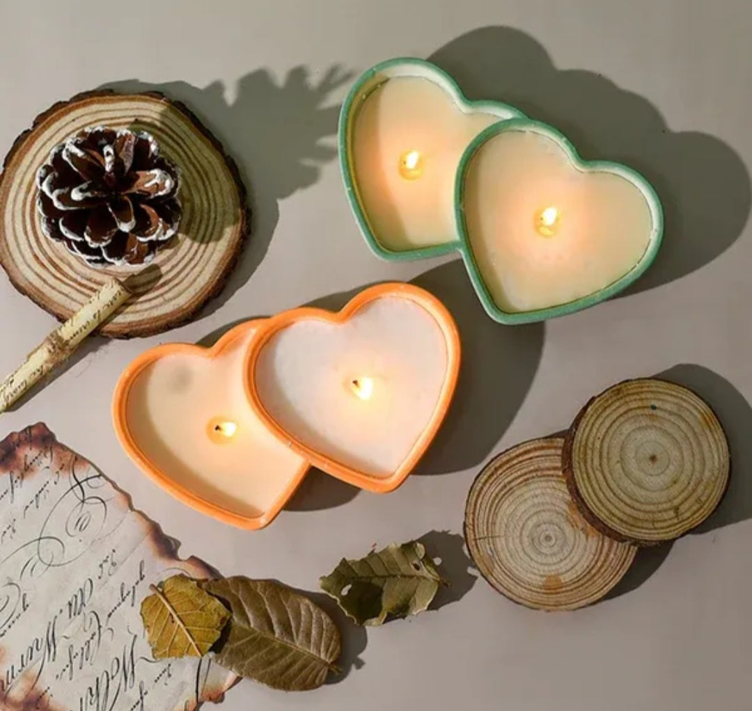 Double Heart Candle Cup Mould