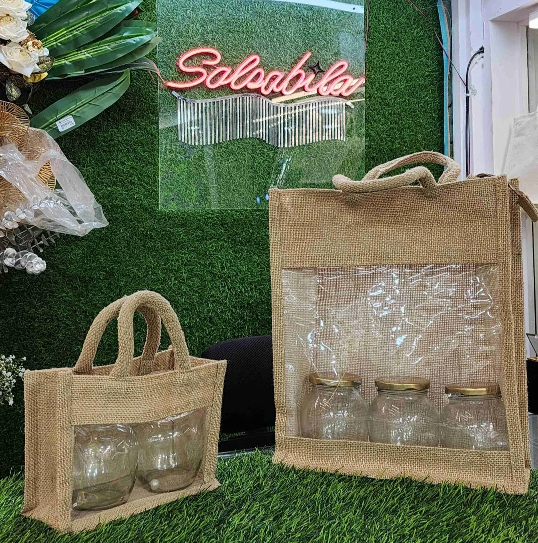 Jute Window Hamper Bag