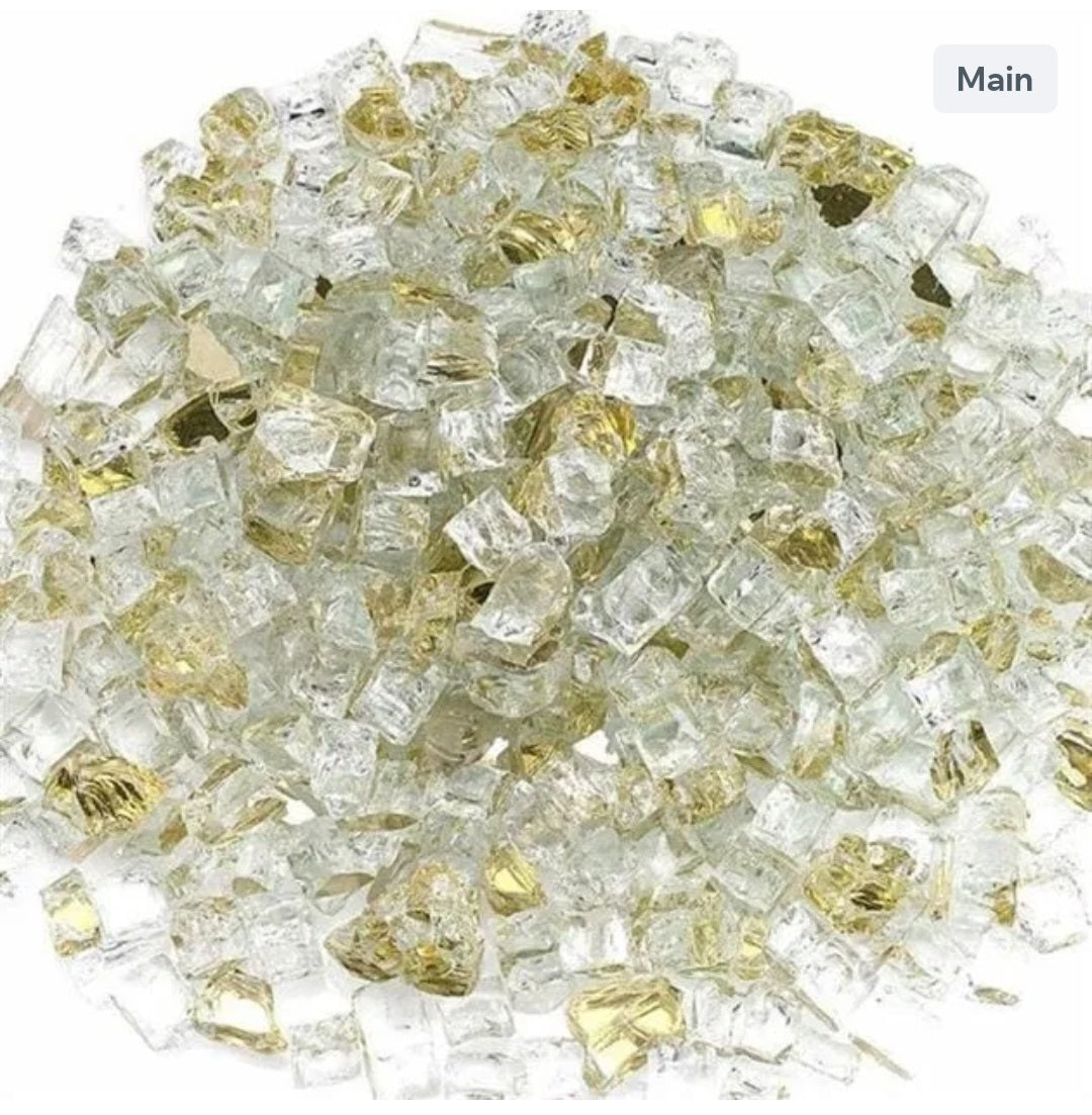Light Green Reflective Firepit Glass