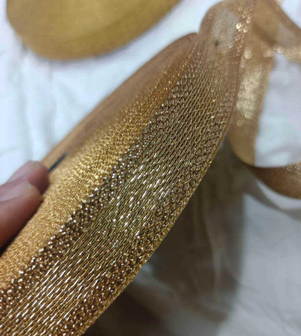 Sharp golden glitter lace