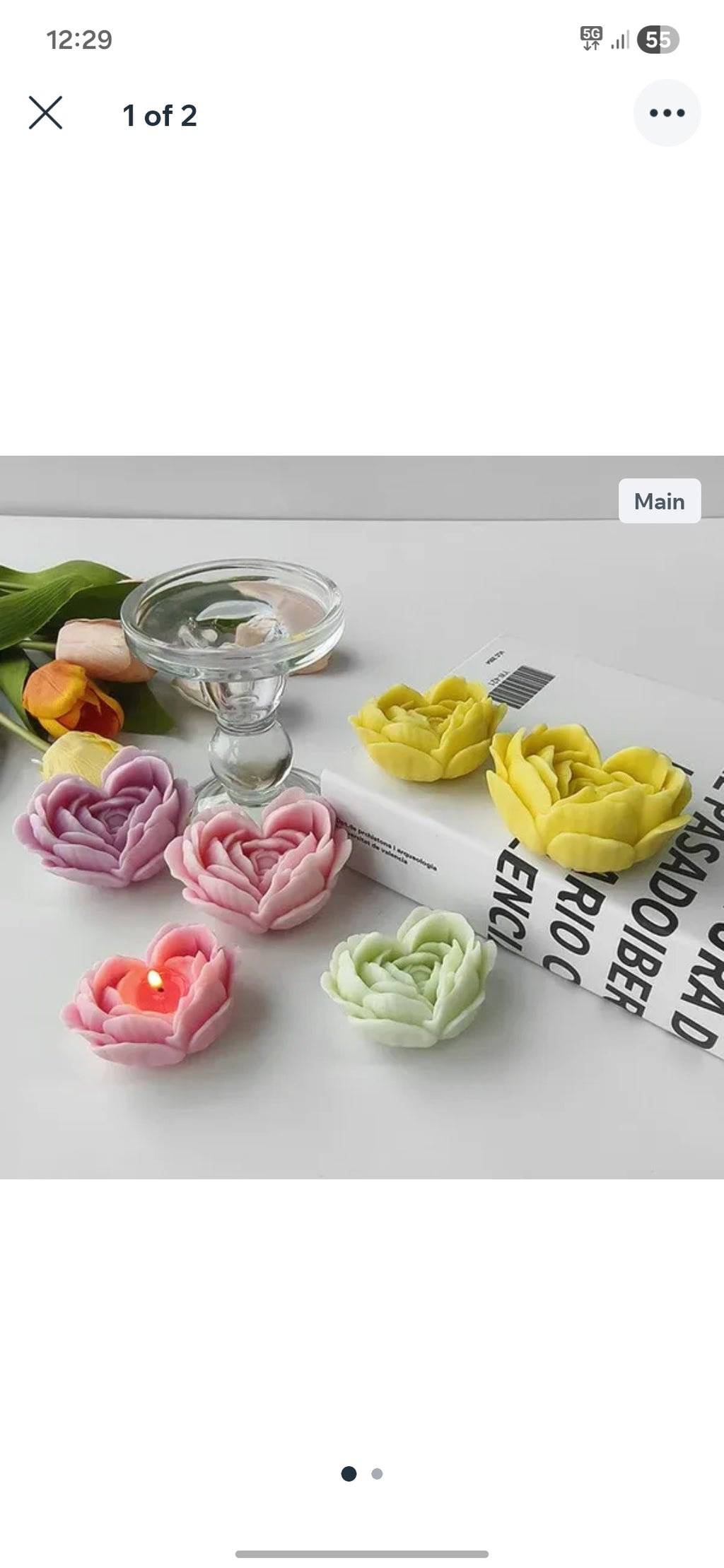 Small 3D Flower Heart Candle Handmade Mould