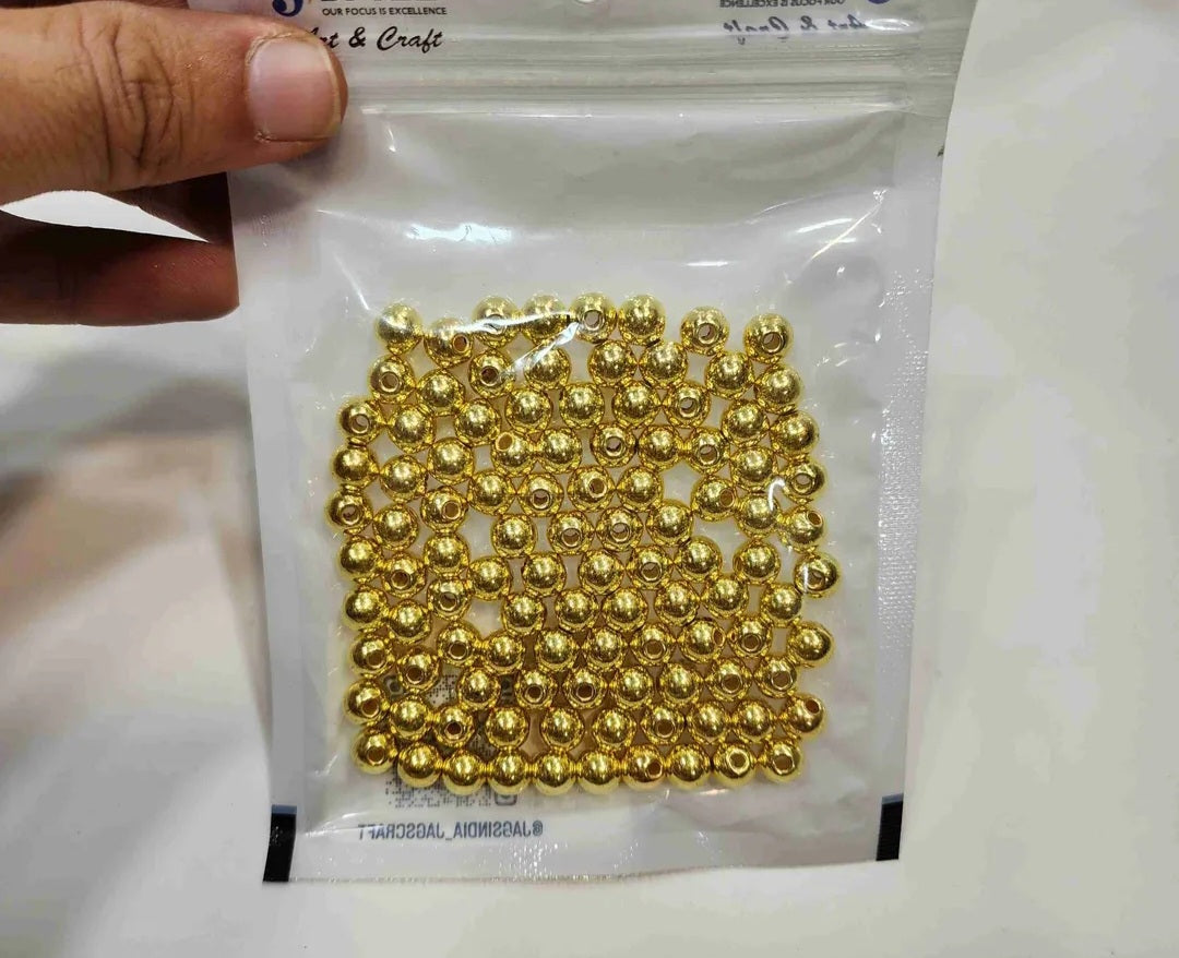 JAGS CRAFT BEADS ROUND GOLDEN COLOUR