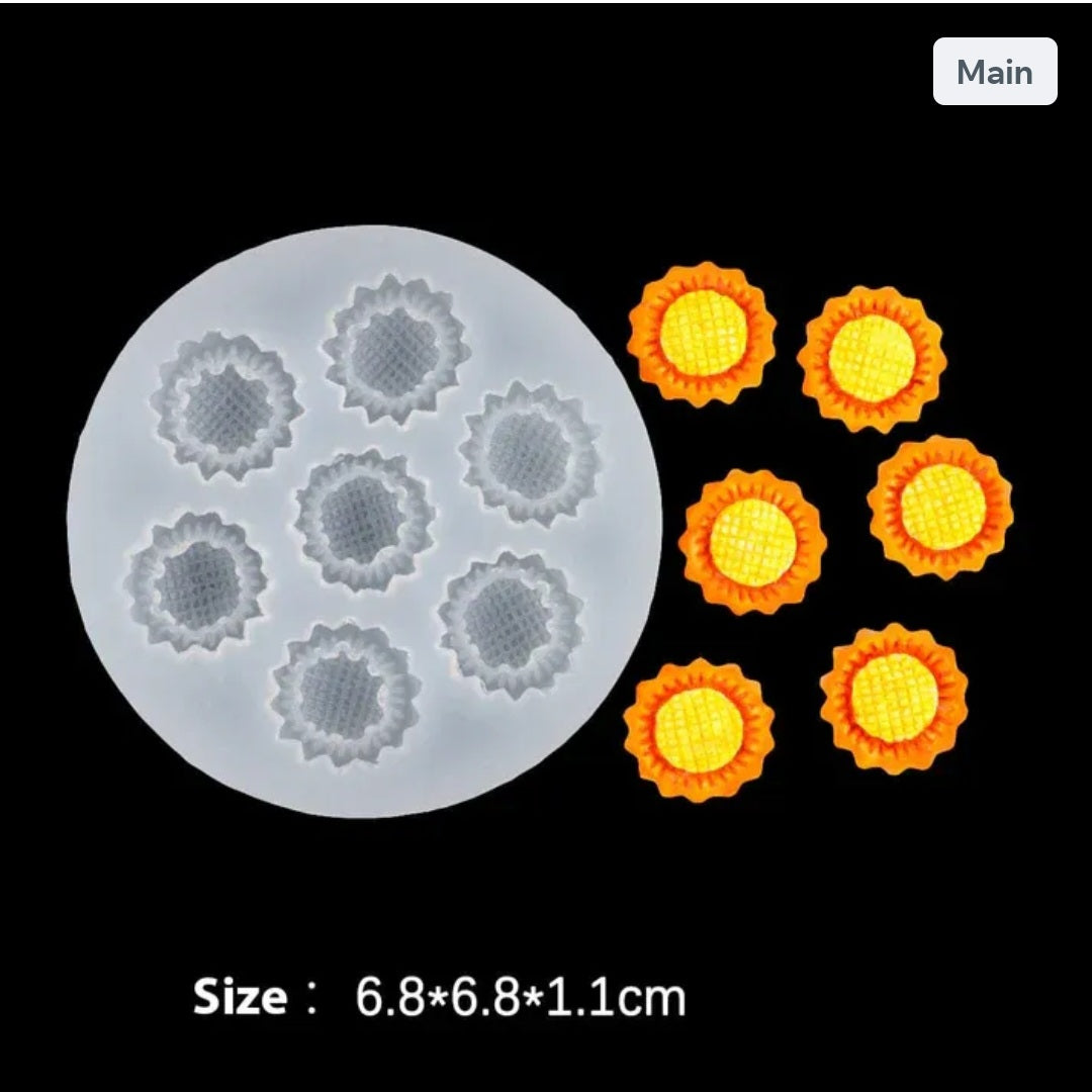 6 Cavity 3D Sun Flower Handmade Mould