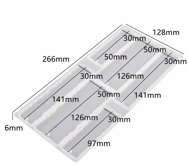 3 cavity rectangular  bookmark